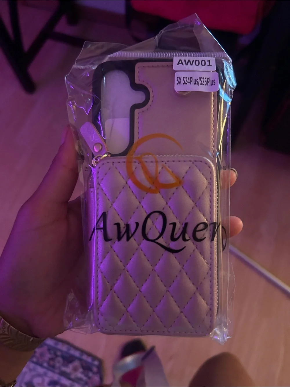 Quilted Wallet Phone Case for Galaxy S24 Plus / S25 Plus - Champagne Gold